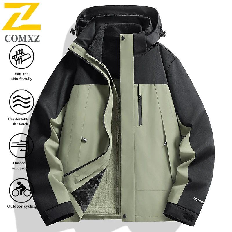 EiAO سترة الجبل نمط 3 في 1 زوجين مجموعة انفصال الصوف مقاوم للماء يندبروف معطف في الهواء الطلق للتخييم الصيد 2025 #4