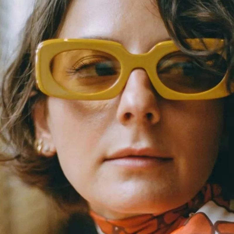 Vintage-Sonnenbrille mit quadratischem Rahmen, modisch, trendig, heiß, für Männer und Frauen, beliebt, Retro-Hip-Hop, weiblich