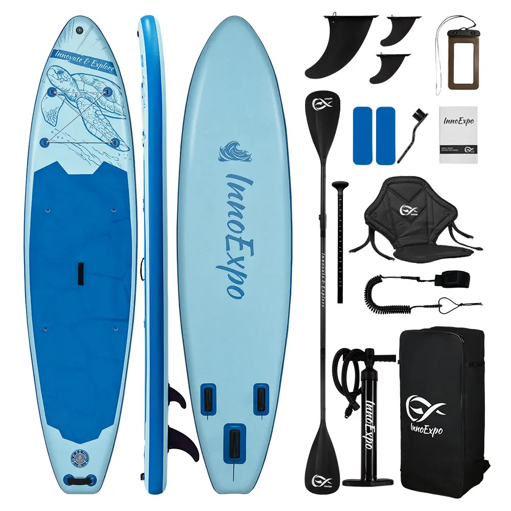 Tabla de Paddle Surf Inflable InnoExpo con Accesorios, Tabla de Remo Inflable, Tabla de Surf SUP, Tabla de Paddle Antideslizante para Deportes Acuáticos