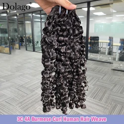Mechones de cabello rizado birmano 3C 4A, trama de cabello humano virgen, extensiones de cabello humano 100% crudo vietnamita, tejido sin procesar al por mayor