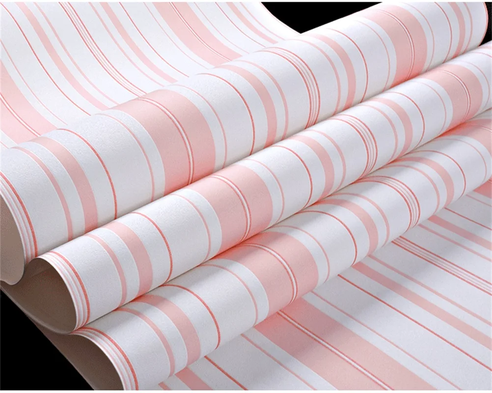 

Modern Blue Pink Striped Wallpaper for Wall Paper Wallcovering Papel De Parede Nordic Girl Princess Vertical Stripes Wallpaper