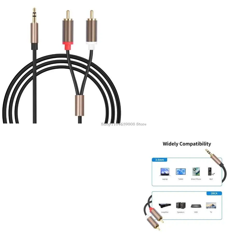 High Fidelitys Stereo Sound 3.5mm Male To 2RCA Music Adapter Cable For Amplifiers And Speakers MP3 Players