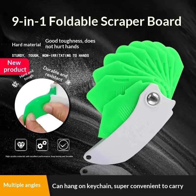 9-in-1 Foldable Caulk Remover Tool Multifunctional Glass Sealant Grout Scraper Caulking Finishing Tool 1PCS