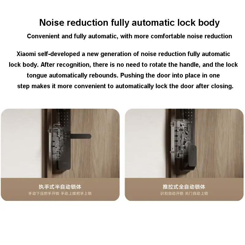 NEW Xiaomi smart door lock 2 Noise Reduction Doorbell Bluetooth NFC Fingerprint Unlock MIJIA APP Remote control electronic lock