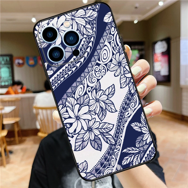 Maori Polynesian Samoan Tribal Case For iPhone 16 15 11 12 13 14 Pro Max XS XR X 7 8 Plus 12 13 Mini Soft Cover