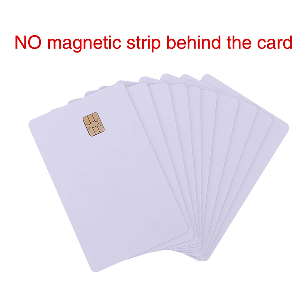 10pcs White PVC Card With4442 Chip Contact Ic Card Blank Contact Smart Card  4442 Smart Card No Magnetic Strip Behind The Card