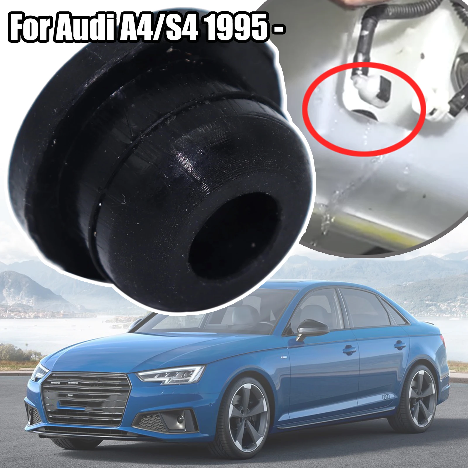 

For Audi A4/S4 1995 - A5/S5 2008 -2017 Windscreen Washer Headlight Pump Seal Water Reservoir Gasket Mount Rubber Cap Clip Plug