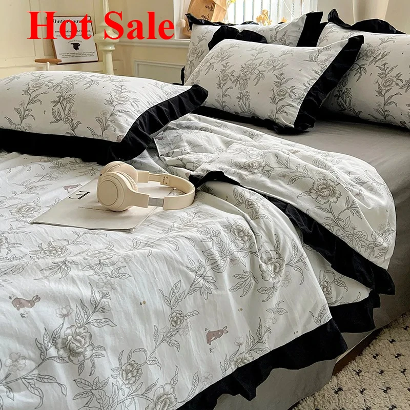 

2025 new washed cotton air conditioner quilt four-piece summer cool quilt thin double summer quilt core machine washable