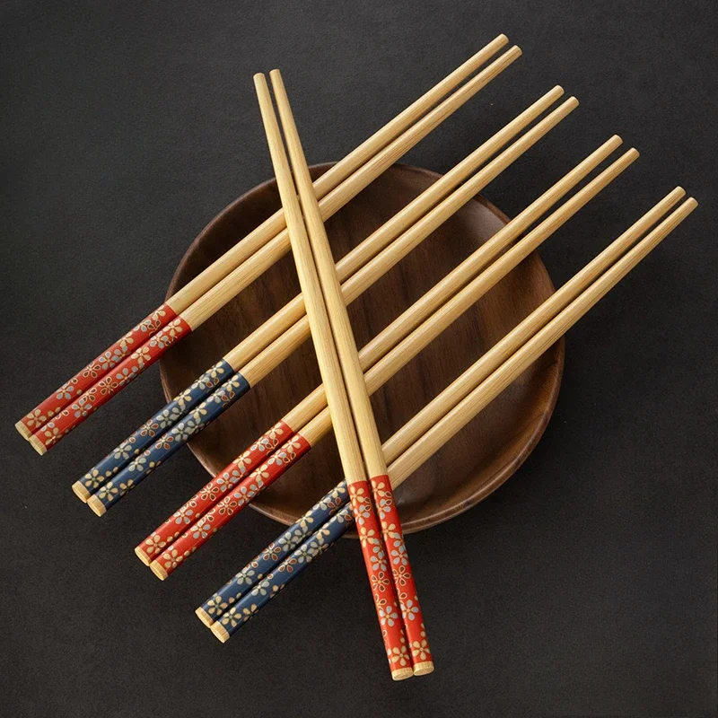 New Bamboo Chopsticks Set Japanese Sushi Chopsticks Kitchen Utensils Accessories Natural Material Lacquerless Waxless