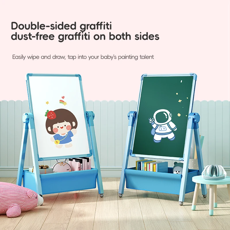 Children's drawing board, magnetic double-sided teaching board for babies, home small blackboard, stand type coloring, doodling