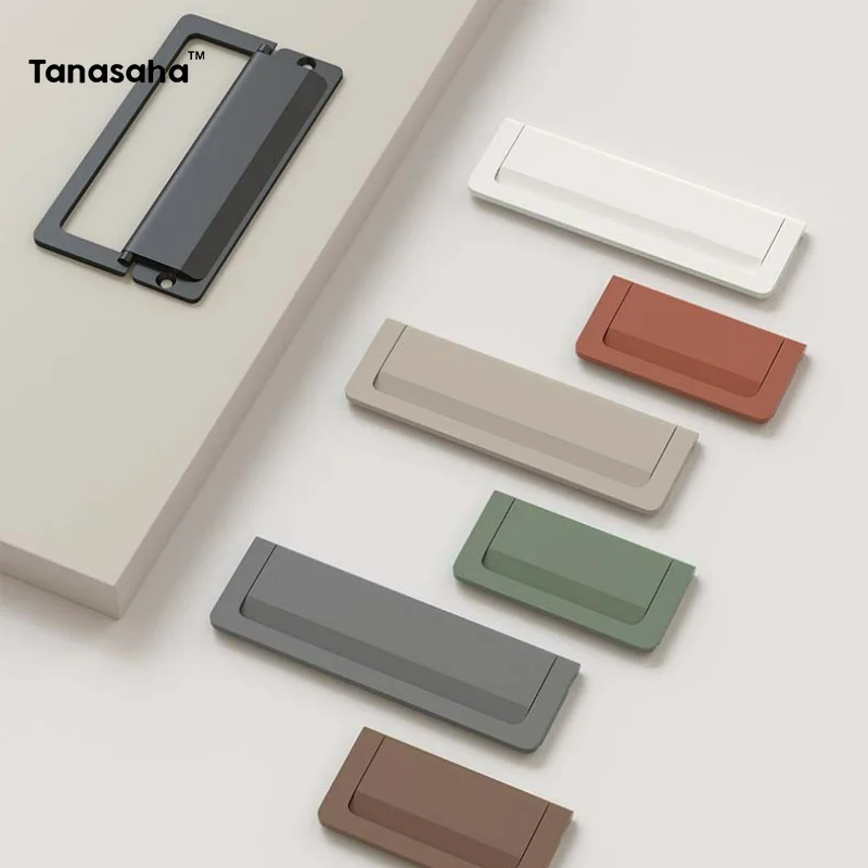 Flip Cover Cabinets Handles Morandi Color Drawers Cupboard Wardrobe Drawer Pulls Cupboard Pulls Furniture Hardware
