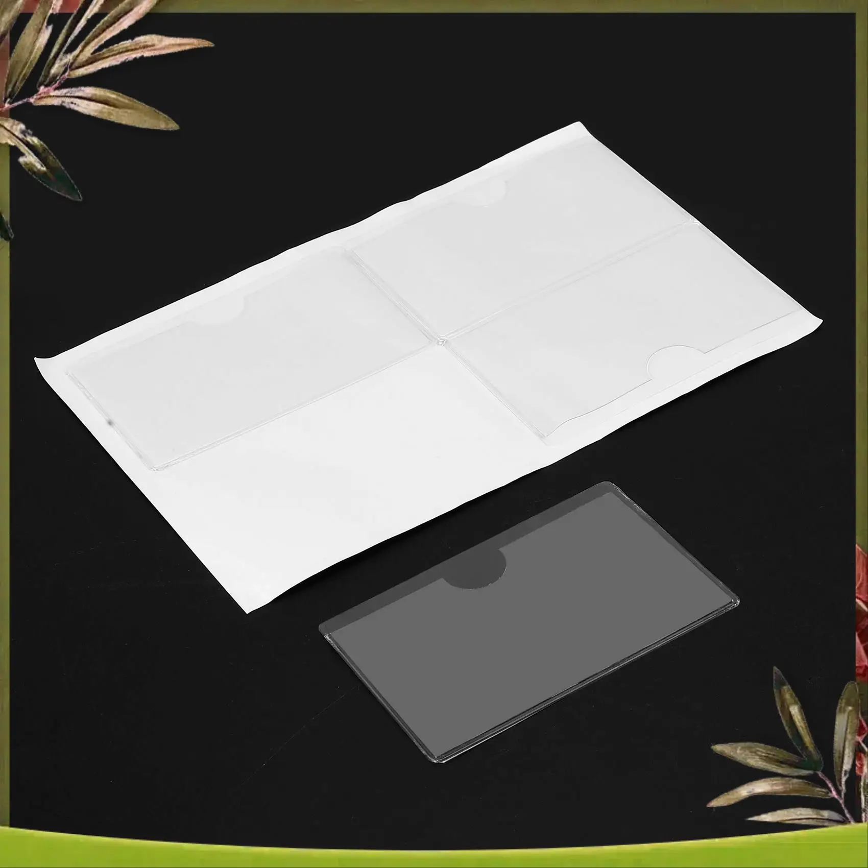 New-60Pcs Self-Adhesive Label Holder Card Pockets Label Holder Clear Library Card Holders With Top Open For Index Cards