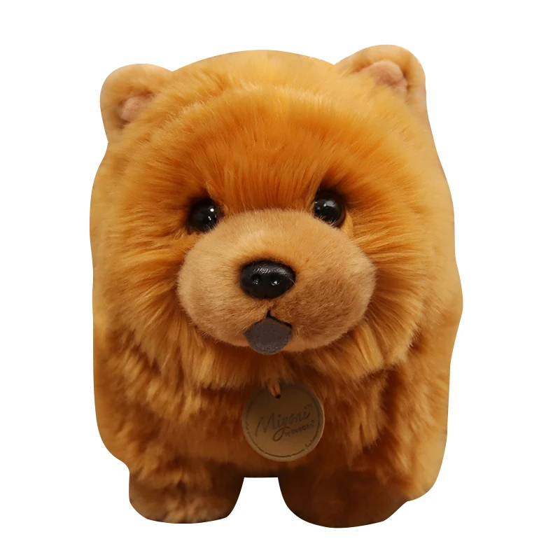 30cm Kawaii Simulation Fluffy Chow Chow Dog Plush Toy Cute Lifelike Puppy Pet Stuffed Doll Appease Baby Toys Kids Birthday Gifts