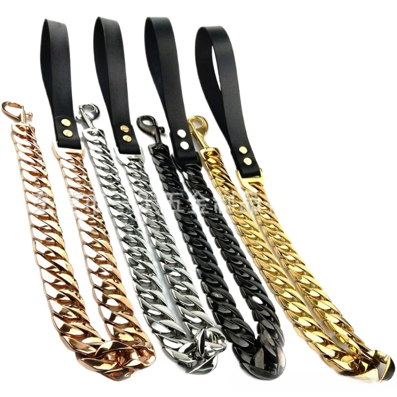 32MM Stainless Steel Cast Pet Chain Cuban Traction Chain Dog Collar Fighting Bully Dog Collar Durbin Traction Rope