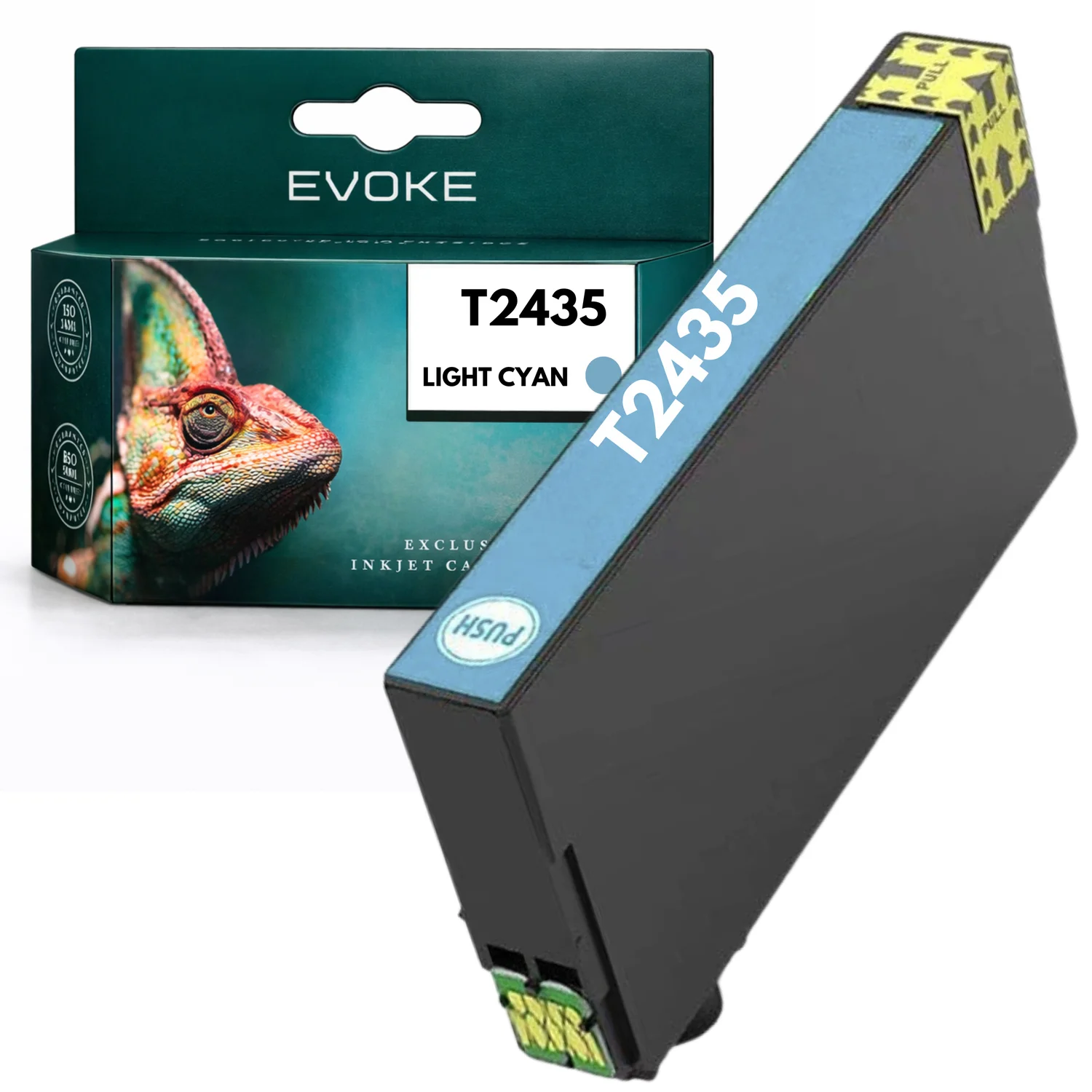 Evoke Compatibele Inkt voor Epson T2435 C13T24354010/4012 C13T24354010 4012 Lichtcyaan Xp750 Xp760 Xp850 Xp851 Xp860 Xp950 Xp960