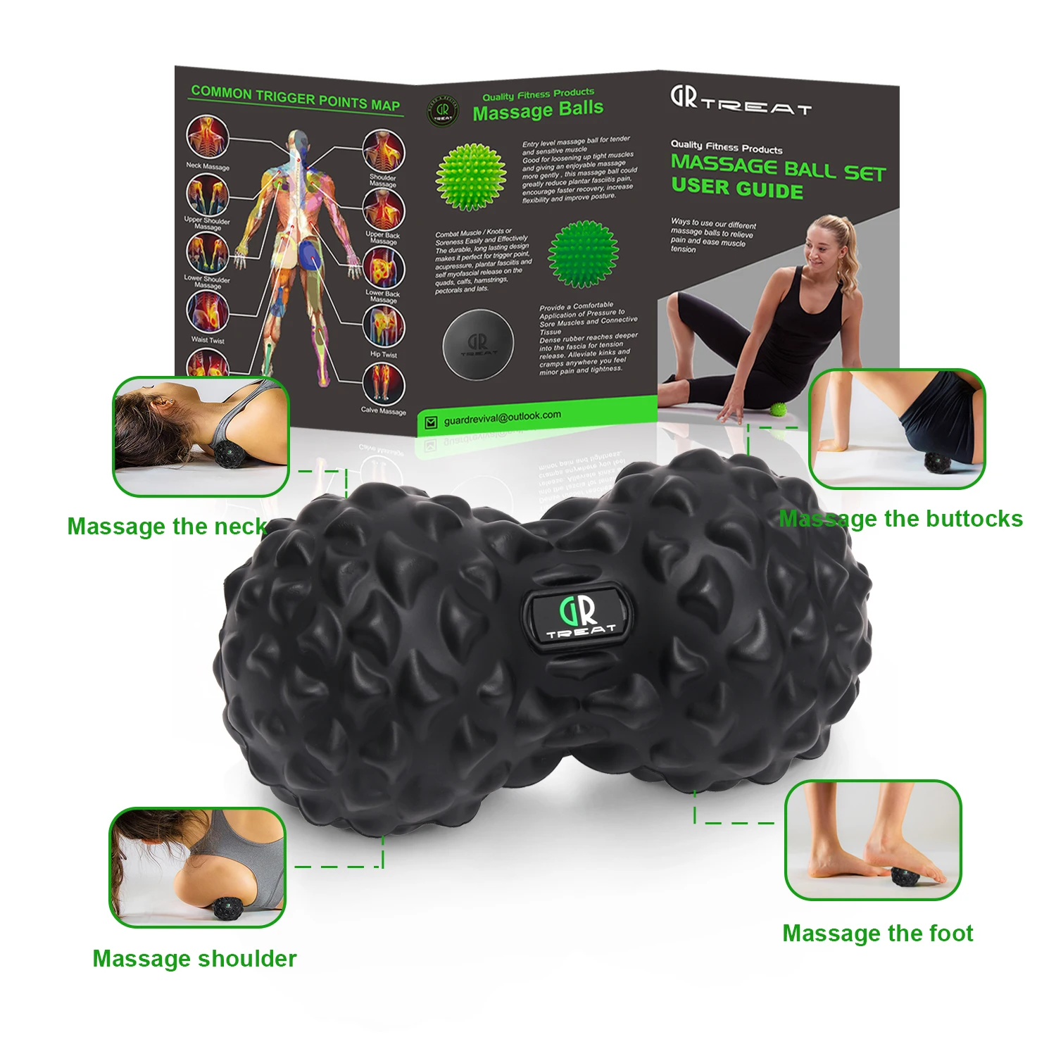 Cobblestone Fitness Balls PU Massage Ball Self-myofascial Release for Instant Muscle Pain Relief and Trigger Point Treatment