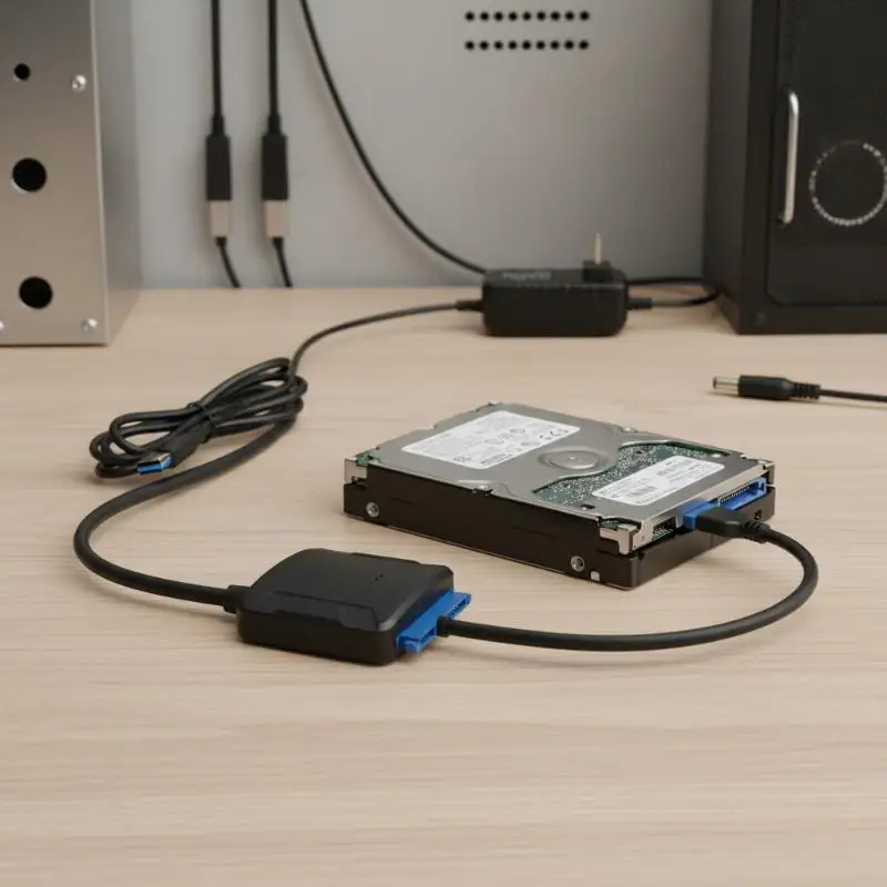 1 Set 3.5/2.5 Inch SSD HDD Hard Drive Disk Converter SATA To USB 3.0 Adapter Cable Support UASP 12V US EU