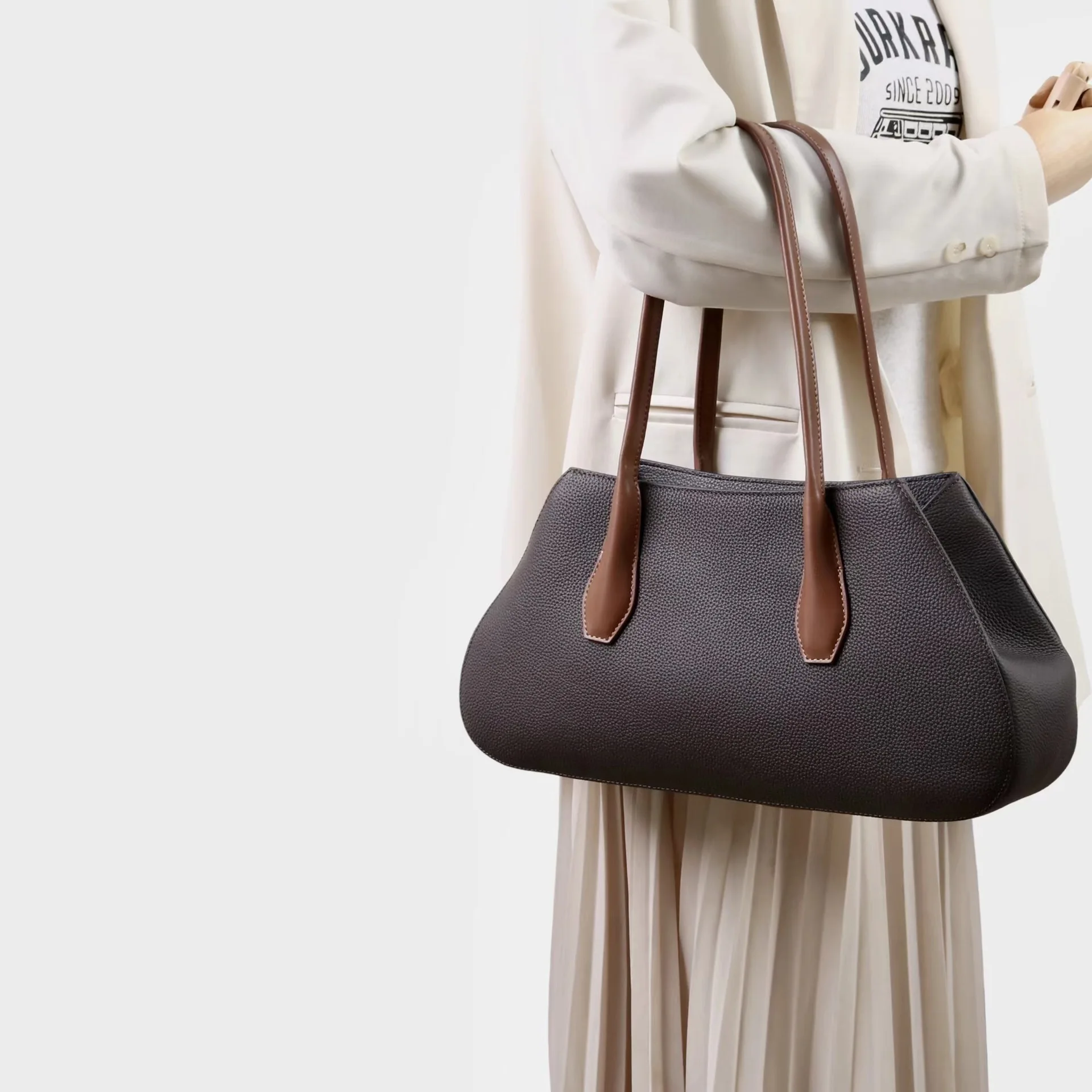 

Универсальная сумка через плечо большой вместимости в стиле ретро для подмышек, мягкая сумка с цветными блоками