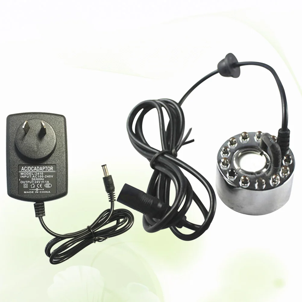 12-LED Color Changing Fog Maker Mist Maker Black for Water Fountain Pond Fish Rockery Indoor Outdoor Use