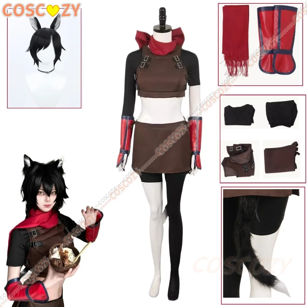 Fantasia Izutsumi Cosplay Scarf Tail Outfit Anime Delicious in Dungeon Costume Wig Tail Ear Women Halloween Xmas Costumes