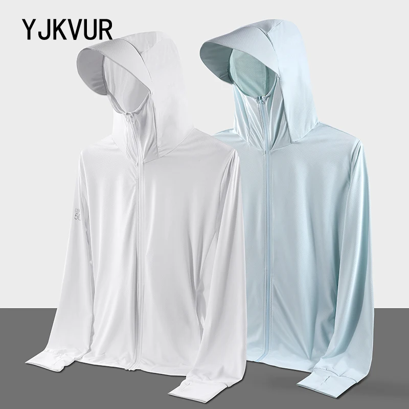 YJKVUR Unisex UPF 50+ UV Sun Protection Hoodie Jacket Men Women Lightweight Long Sleeve Sun Shirt with Pocket for Hiking Outdoor