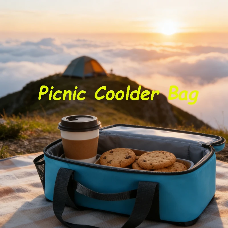 

Многоразовая сумка-холодильник для пикника на открытом воздухе, пляжная сумка-холодильник с застежкой-молнией, термосумка для горячих и холодных напитков, для походов и кемпинга