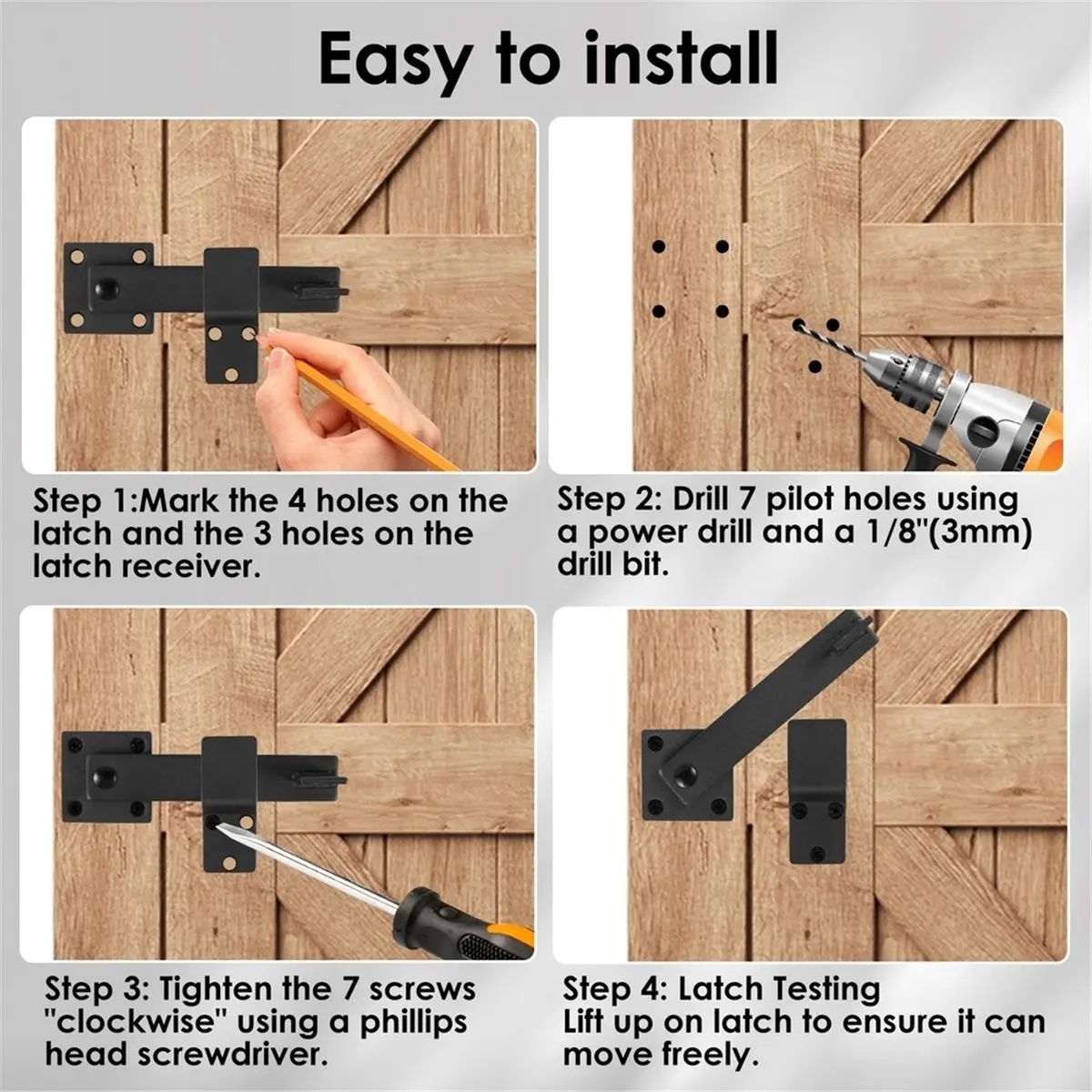 Flip Gate for Lock Adjustable Barn Door Lock Hardware Safety Rustic Gate for Ourdoor Wooden Fence Sliding Doors