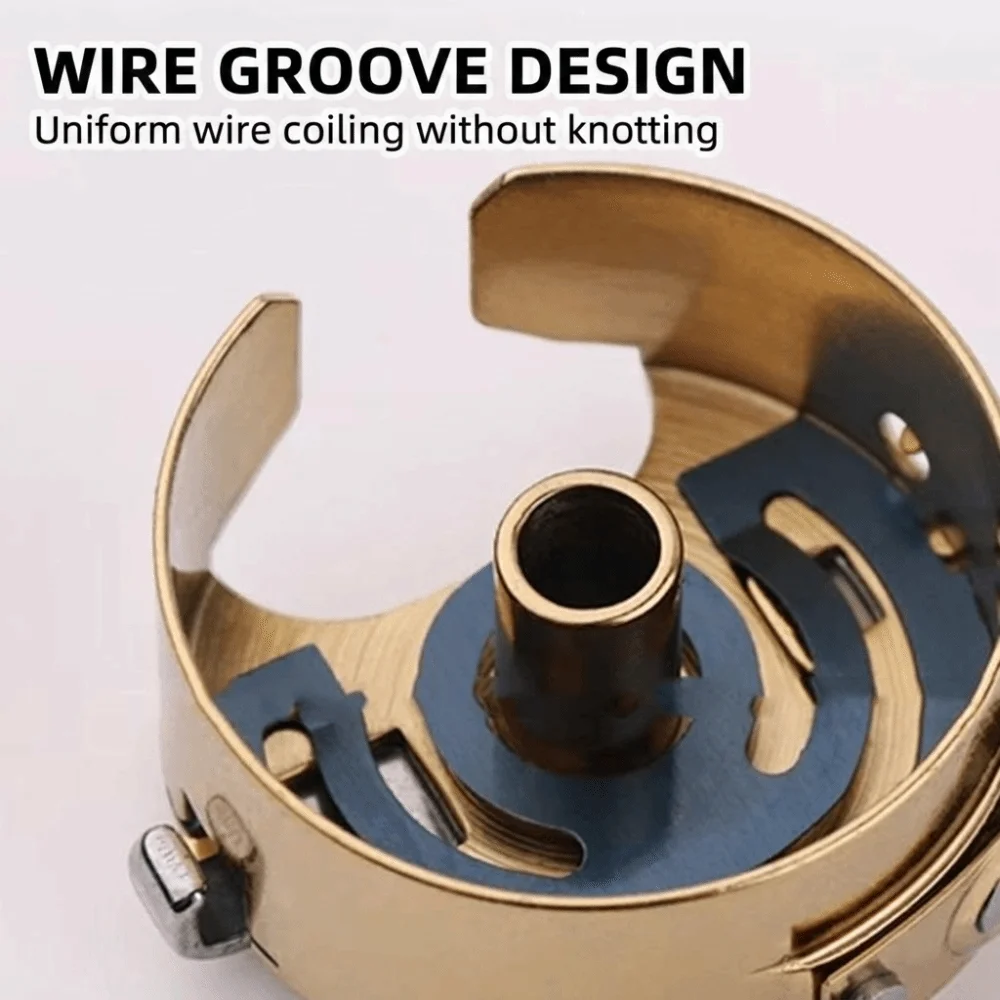 New Metal Sewing Machine Bobbin Case Titanium Plated Anti Jam Thread Holder Smooth Rotation Gold Bobbin Holder Sewing Machine