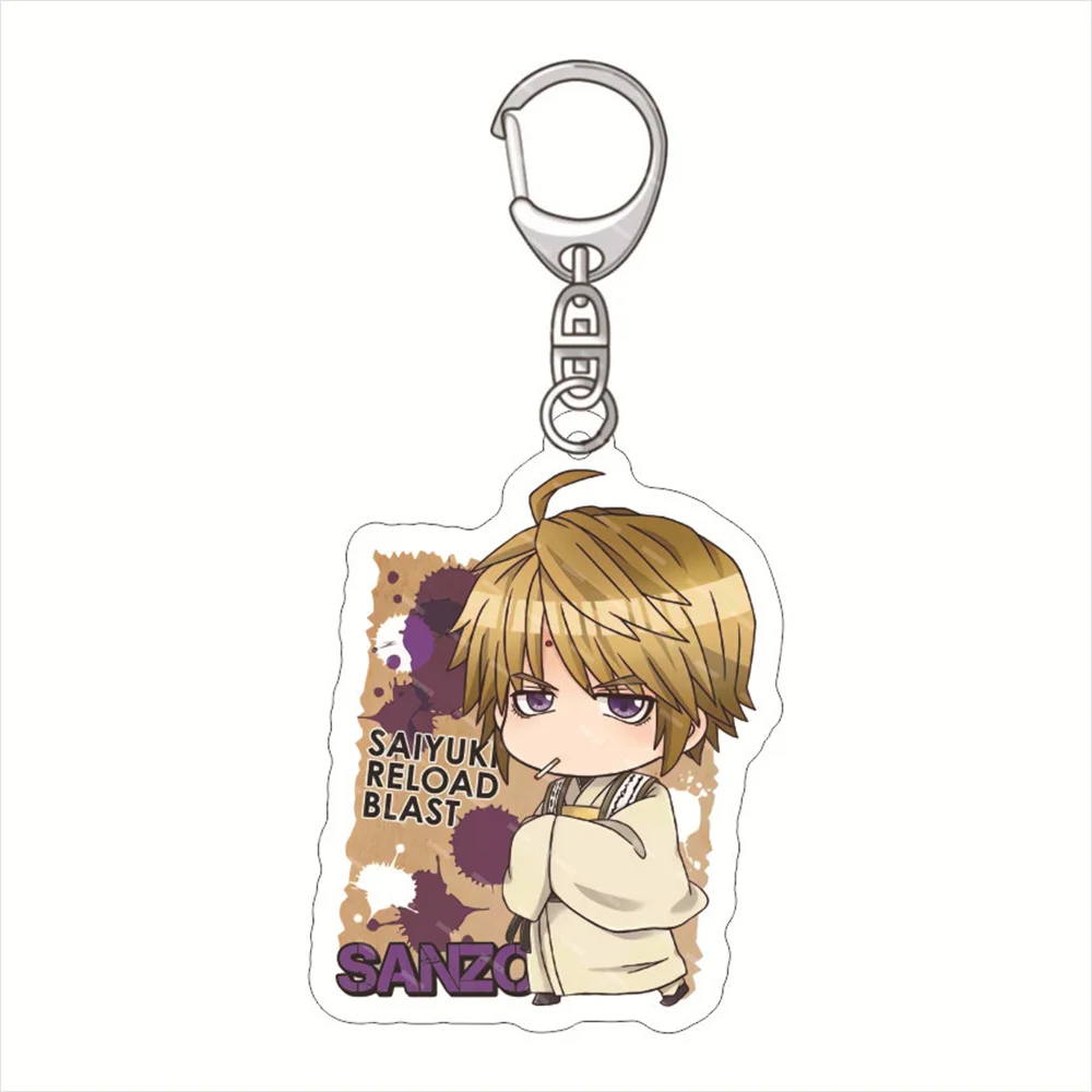 NEW Anime Pendant Keyring for Saiyuki RELOAD Acrylic Figure Bag Keychain  Doll Genjo Sanzo Sha Gojyo Cho Hakkai Son Goku Gift