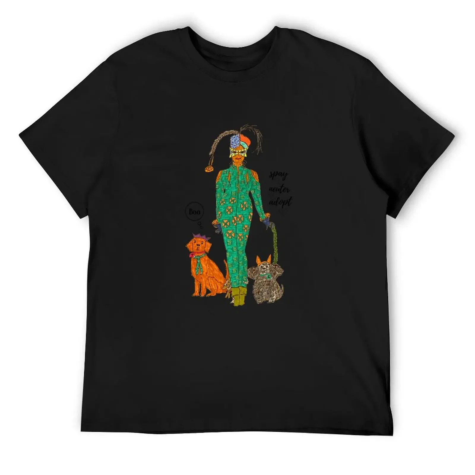 

Ms. Diamond and her rescue pets take a stroll on Halloween T-Shirt man t shirt graphic shirts mens t shirt