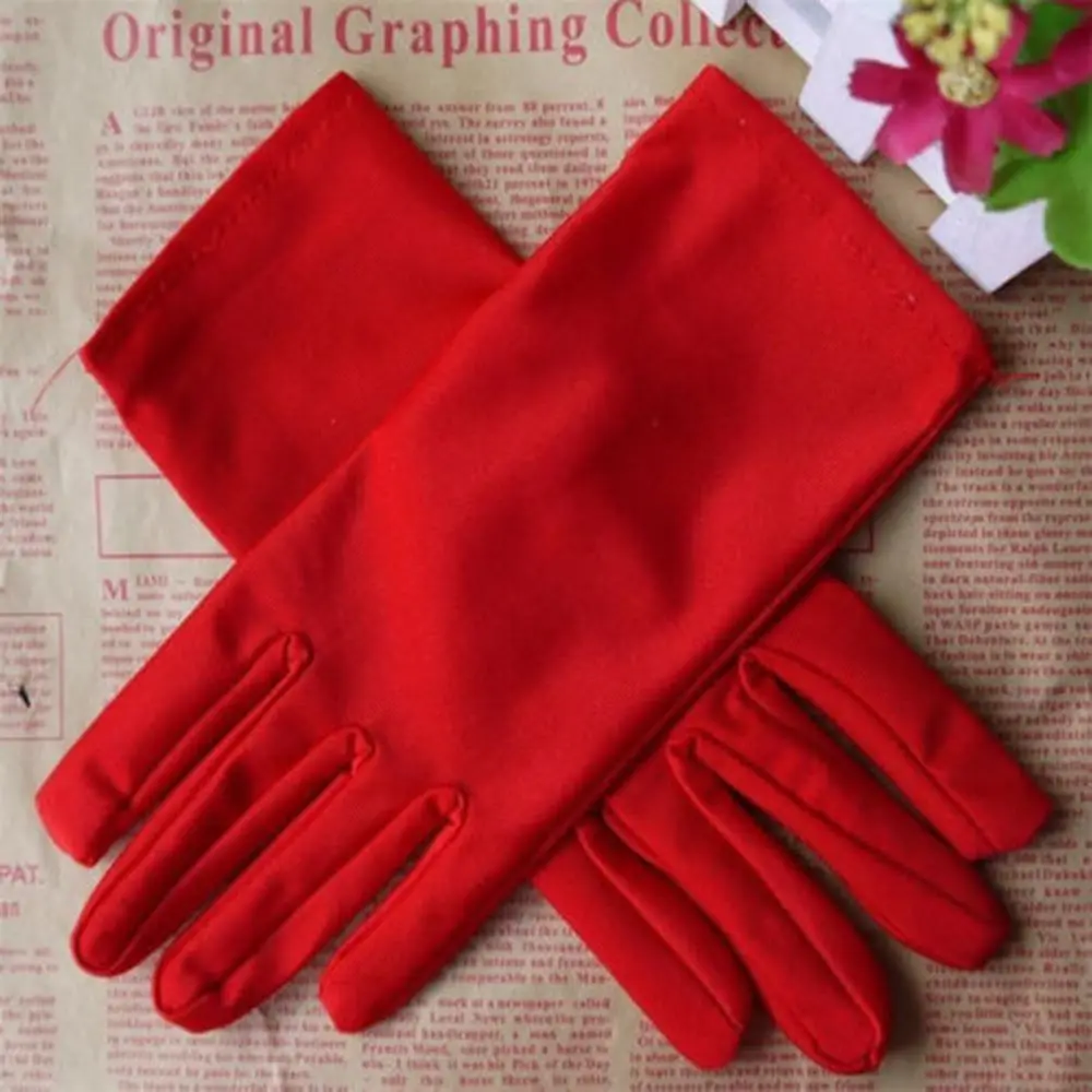 Girl Prom Formal Wedding Gloves Party Satin Gloves