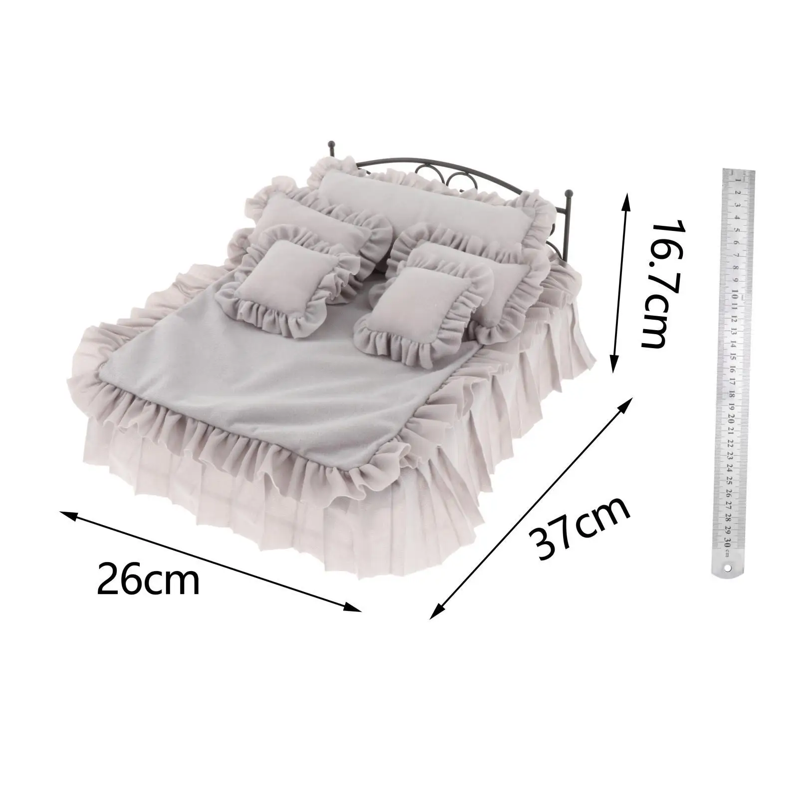 1/6 Scale Wrought Iron Bed Furniture Model Collection Scene Decor