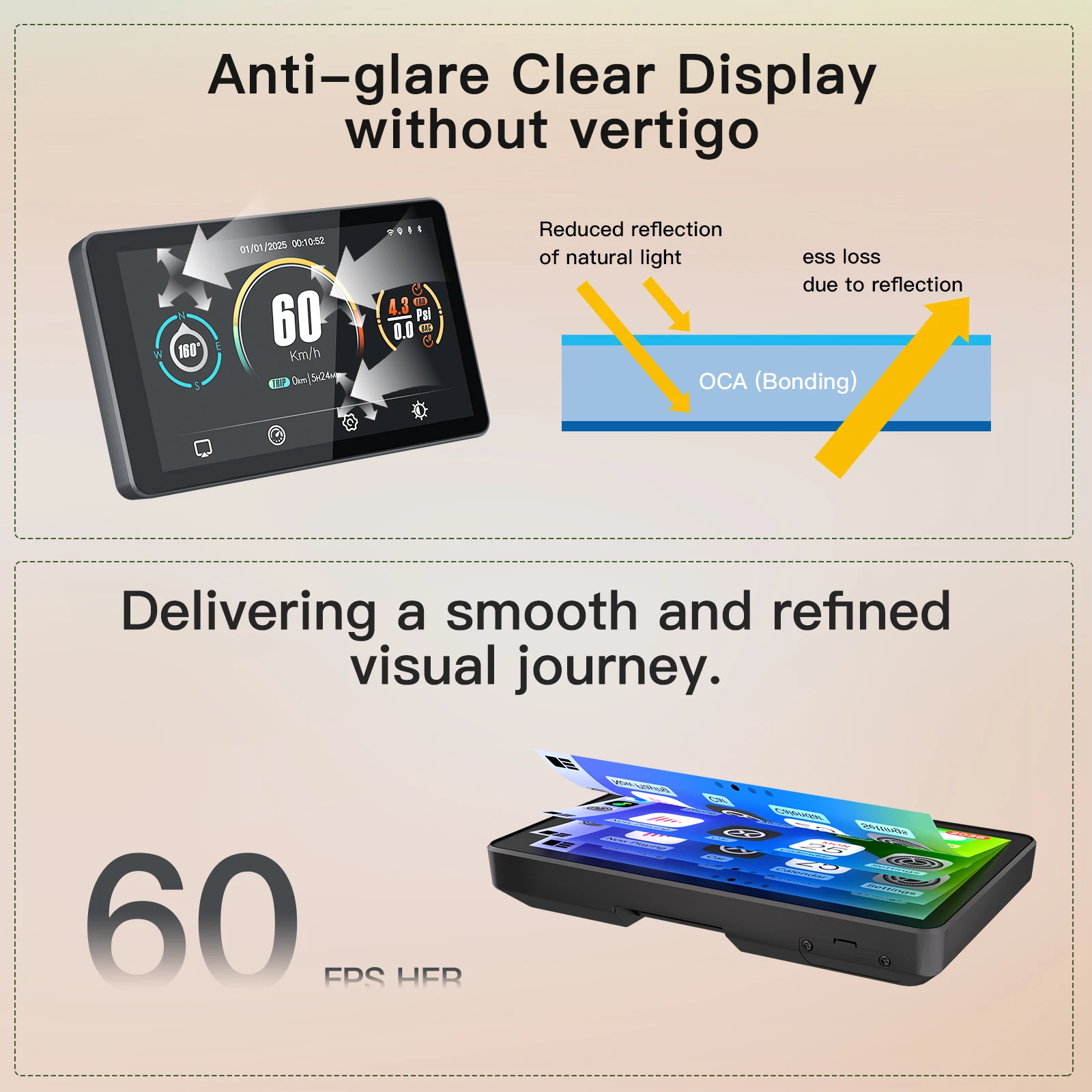 6" Motorcycle Wireless CarPlay Android Auto Portable Digital Dashboard Navigation Screen Special For BMW R1200GS R1250GS R1300GS