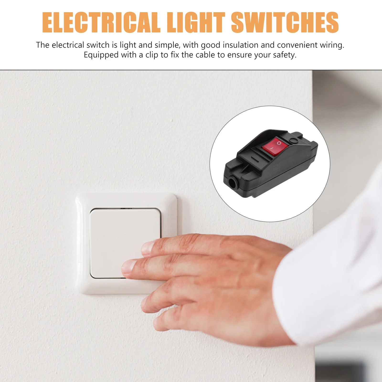 

Waterproof Inline Switch Electrical on Off Rocker for Christmas Tree Light Powered Lamps Extension Cord Reliable Double