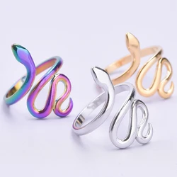 Serpent Snake Ring Stainless Steel Jewelry For Women Girl Punk Accessories Titanium Rings Animal Bague Femme Wedding Party Gift