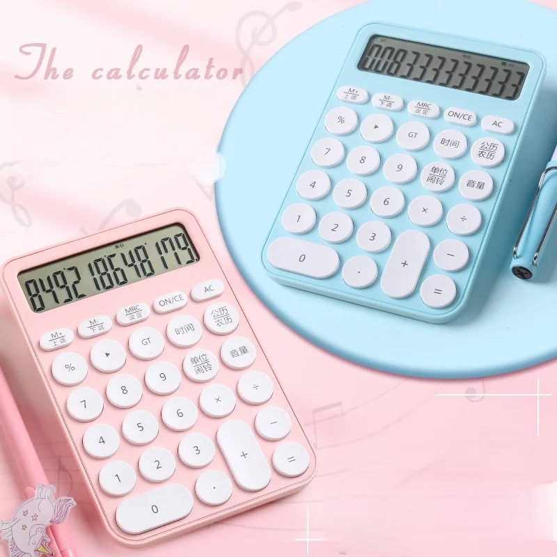 1 stuks 12-bits rekenmachine met dubbel display en spraakspecifieke rekenmachine, gebruikt voor scenario's zoals supermarkten, handel, enz.