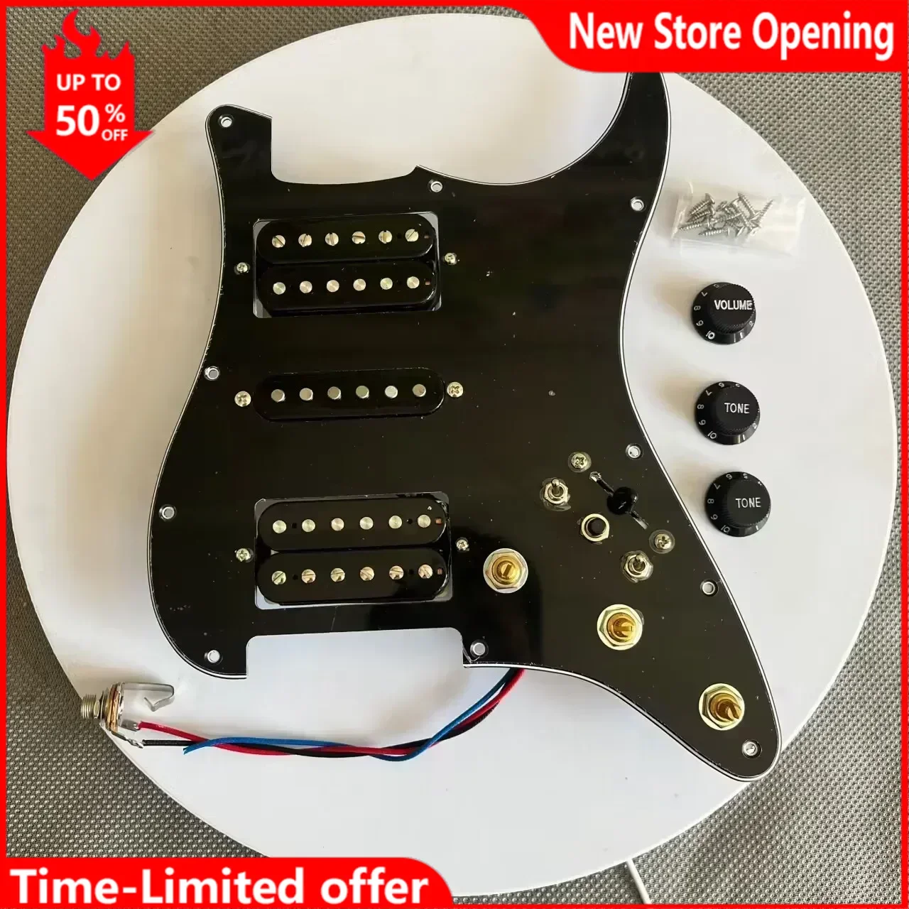 

HSH Prewired Loaded ST Pickguard Alnico 5 Humbucker Pickups CTS Pots Multi Switch For ST Guitar Professional Accessories