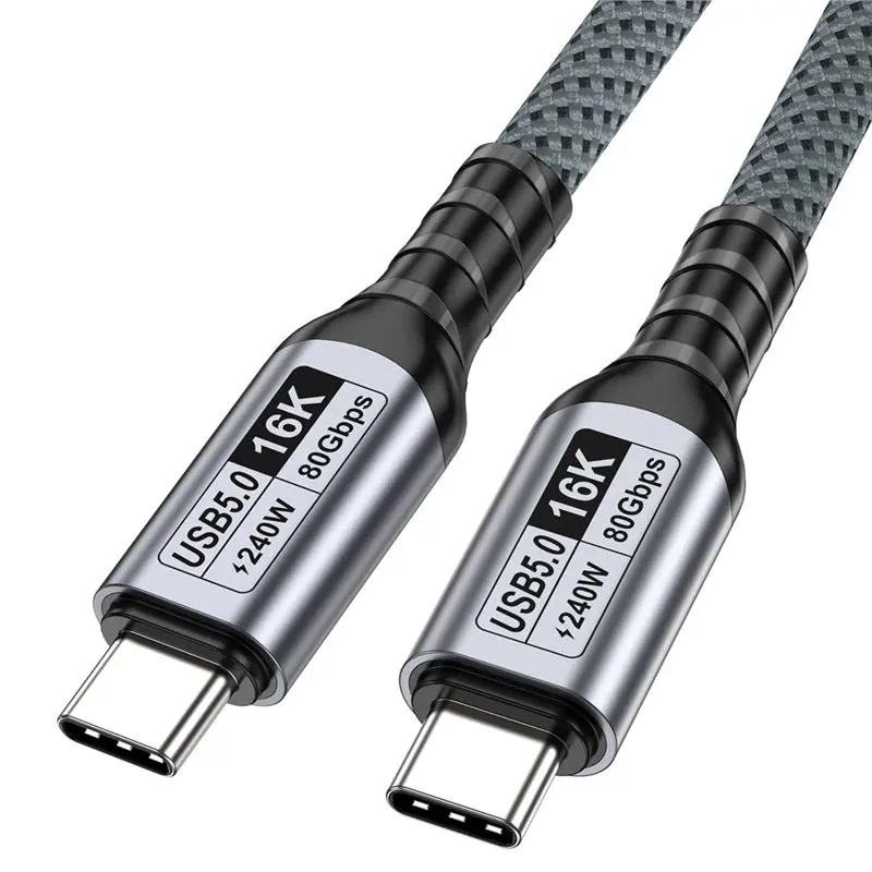 A53M-USB5 80Gbps USB-C For Thunderbolt 5/4 Cable USB5 Type-C To Type-C Cable 16K@ 60Hz Video PD 240W Fast Charging