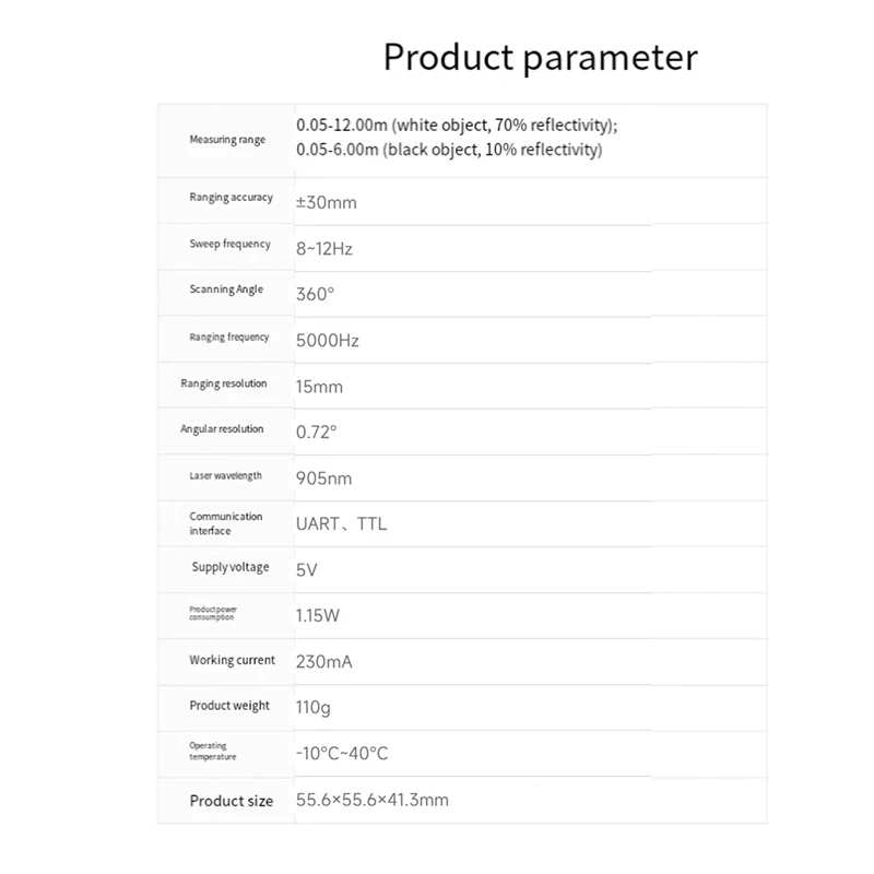 For RPLIDAR C1 Radar Sensor 360° Scanning Ranging Module 12Mm Ranging For Robot Positioning Mapping Navigation