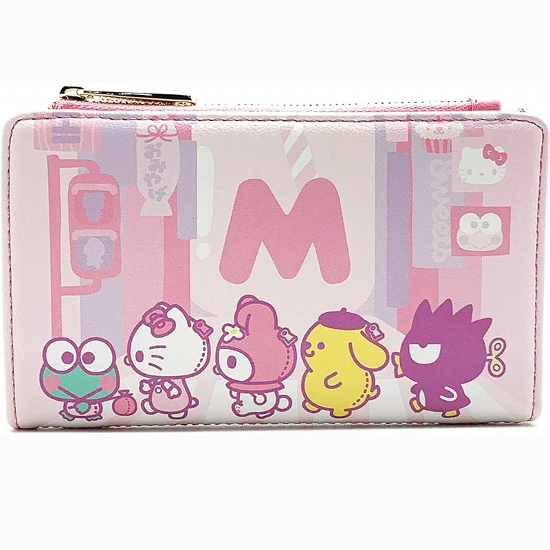 2024 New Sanrio Hello Kitty Purse Loungefly Clutch Purse Women\'s Purse Adult Birthday Gift Card Bag Double Fold Pink Coin Purse