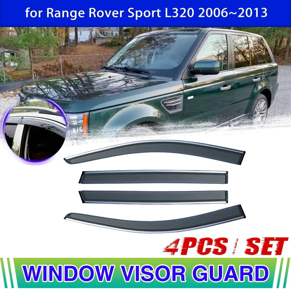 Car Window Visor for Range Rover Sport L320 2006~2013 2007 Door Vent Smoke Awning Sun Rain Eyebrow Sticker Deflector Accessories