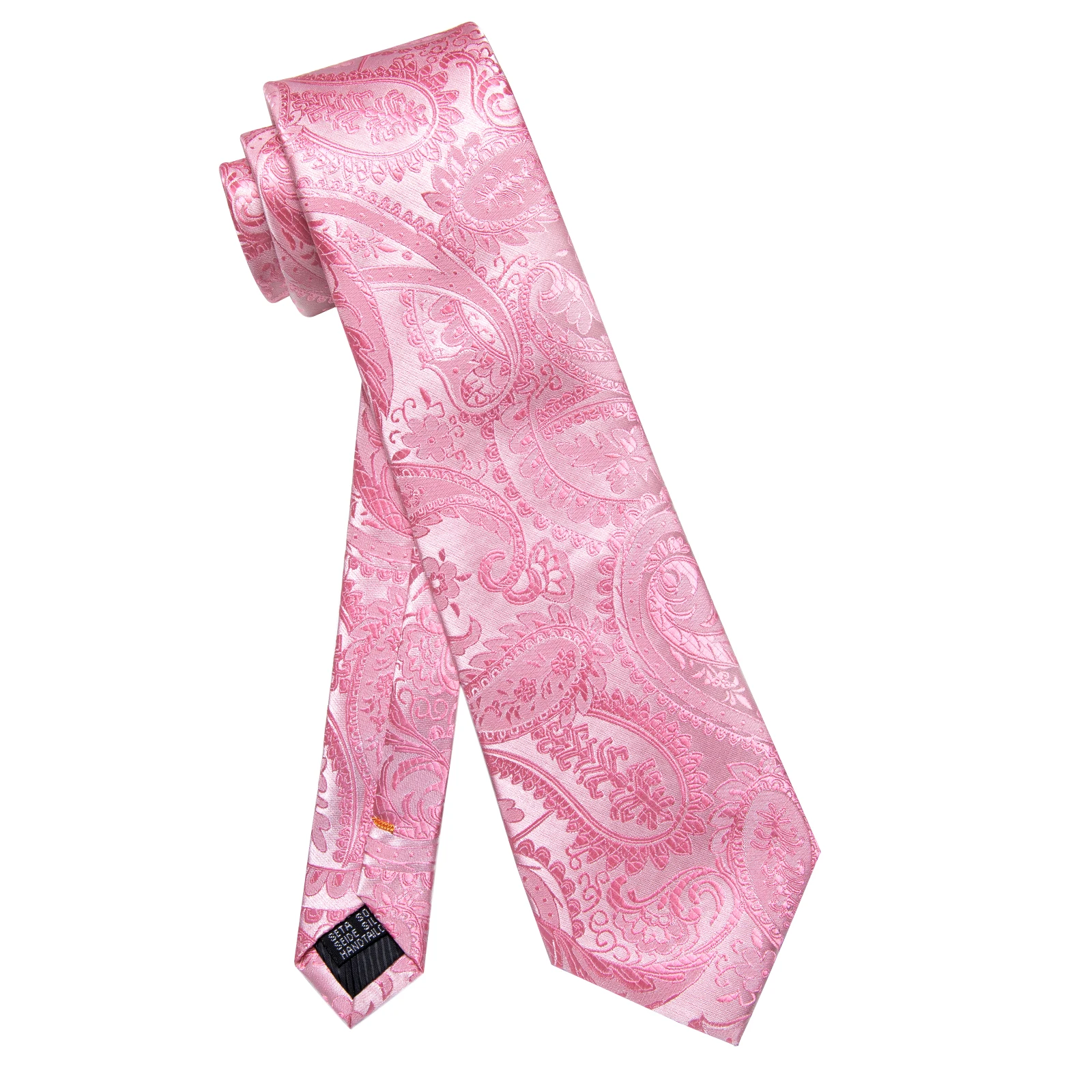 New Arrival Pink Paisley Silk Men\'s Tie with Clip for Wedding Party Daily Wear Fashion Floral Necktie for Man Accessories Gifts