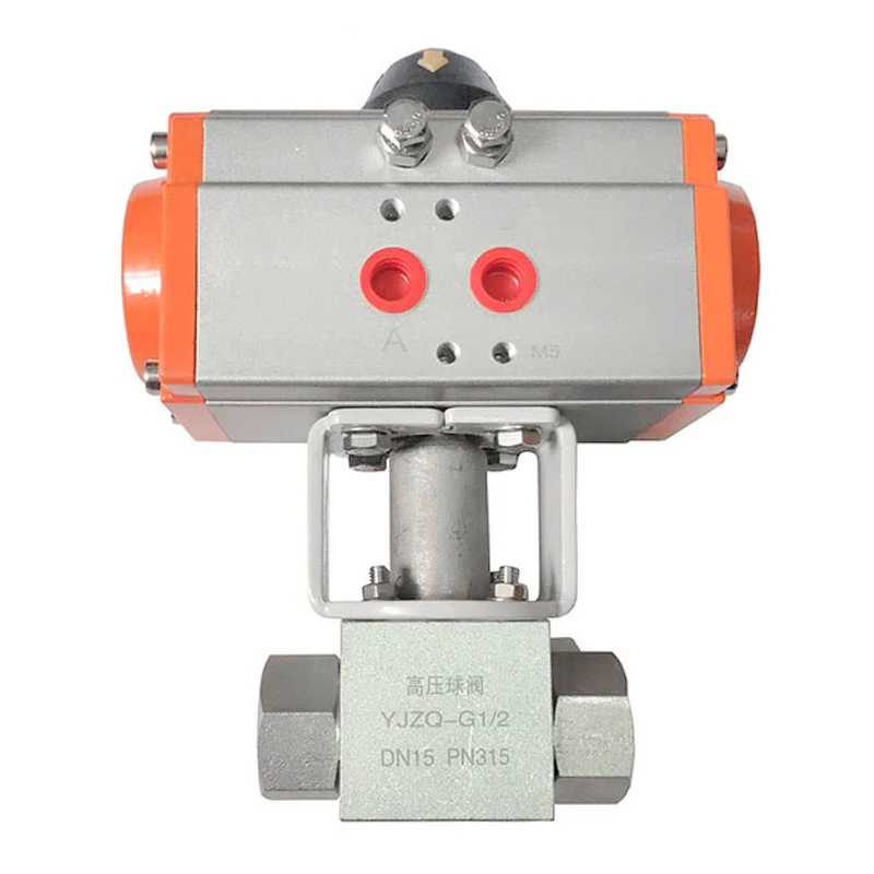 1/2'' 3/4'' 1'' 2'' 304 Stainless Steel Pneumatic High Pressure Ball Valve 32MPa Hydraulic Nitrogen Oil Water Control Valve