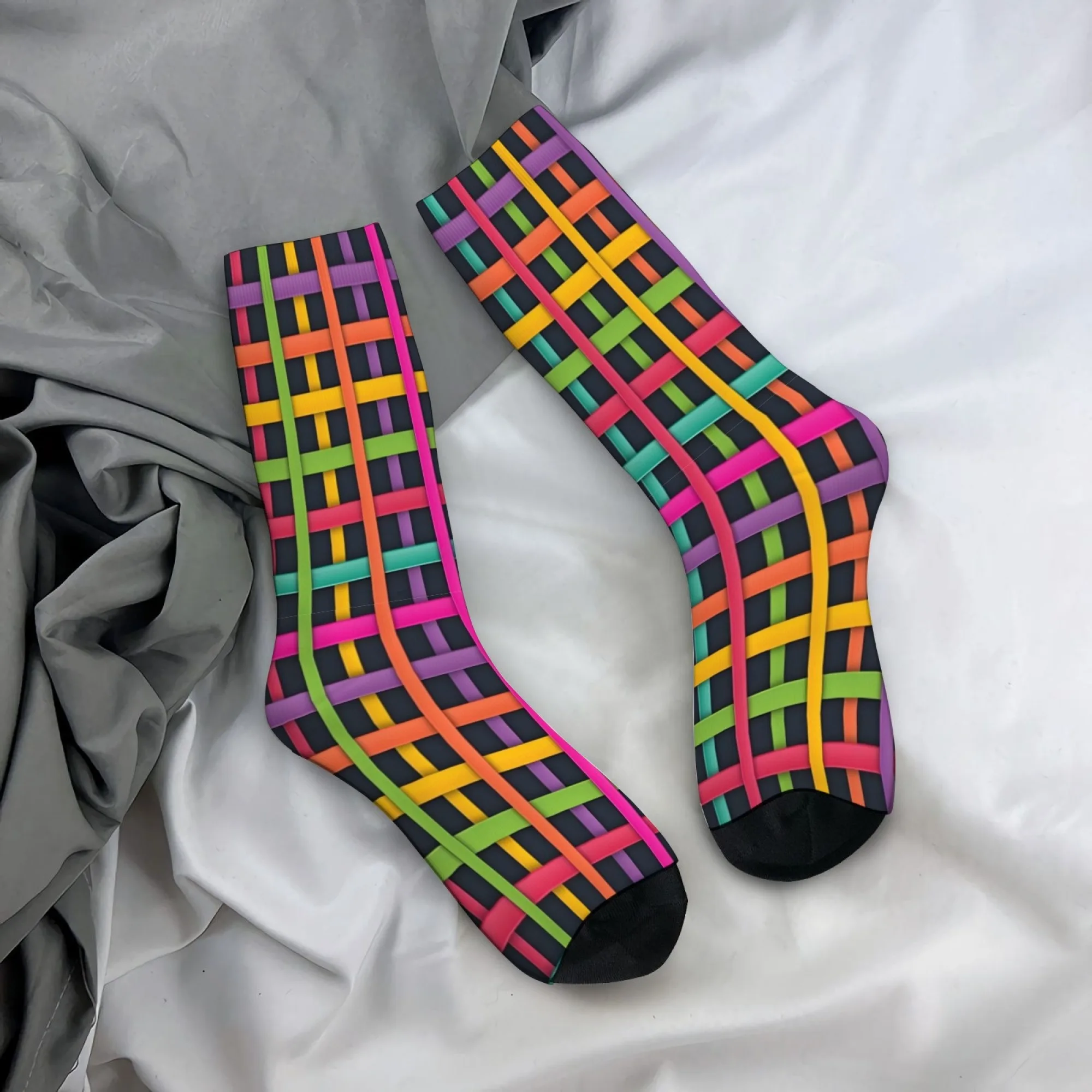 

Colorful Weave Checkered Men's Socks Retro Style Outdoor Casual Fashion Socks Novelty Funny Hip-Hop Happy Socks Crazy Party Gift