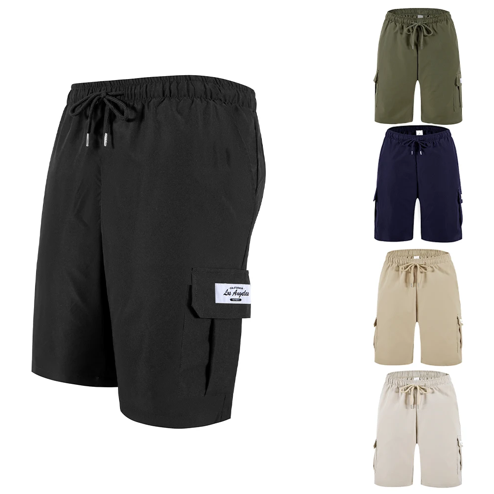 

Summer Men's Cargo Shorts Casual Loose Drawstring with Pockets Sports Shorts Streetwear Gym Shorts Casual Sweatpants