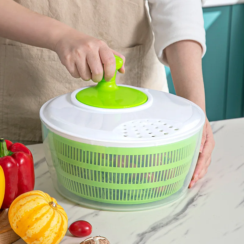 Household vegetable dehydrator hand shake kitchen manual cutting vegetables drain in one throwing basin fruit dryer