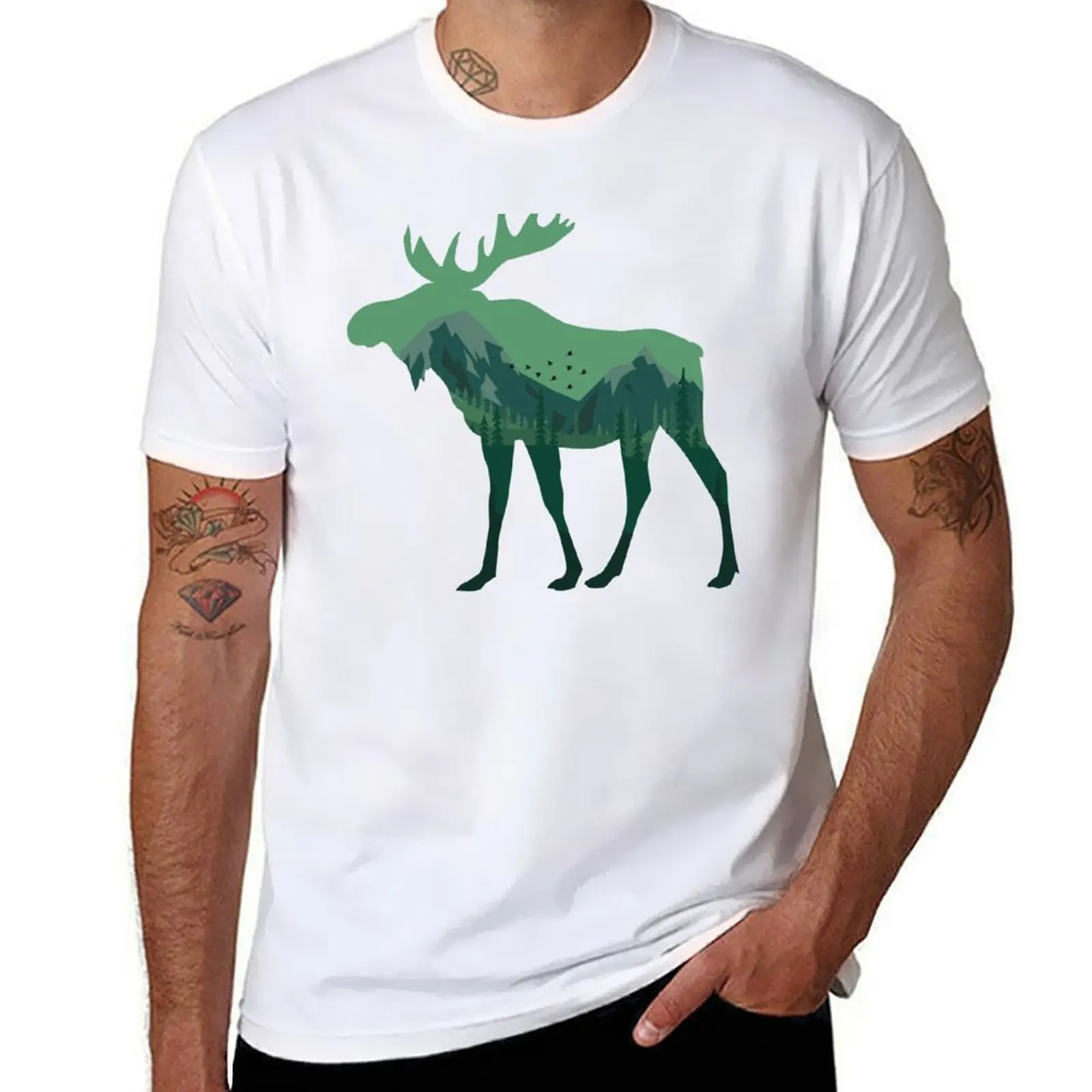 

moose lover,moose gift animal moose nature in alaska elk T-Shirt t shirt man plain t shirt man cotton T-Shirt