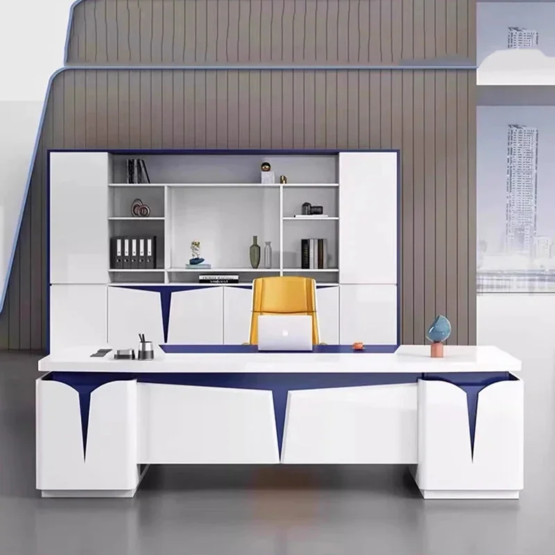 Furniture Office Desk Setup Accessories Simple Table Corner Professional Reception Auxiliary Seating Meuble Bureau Desks Study