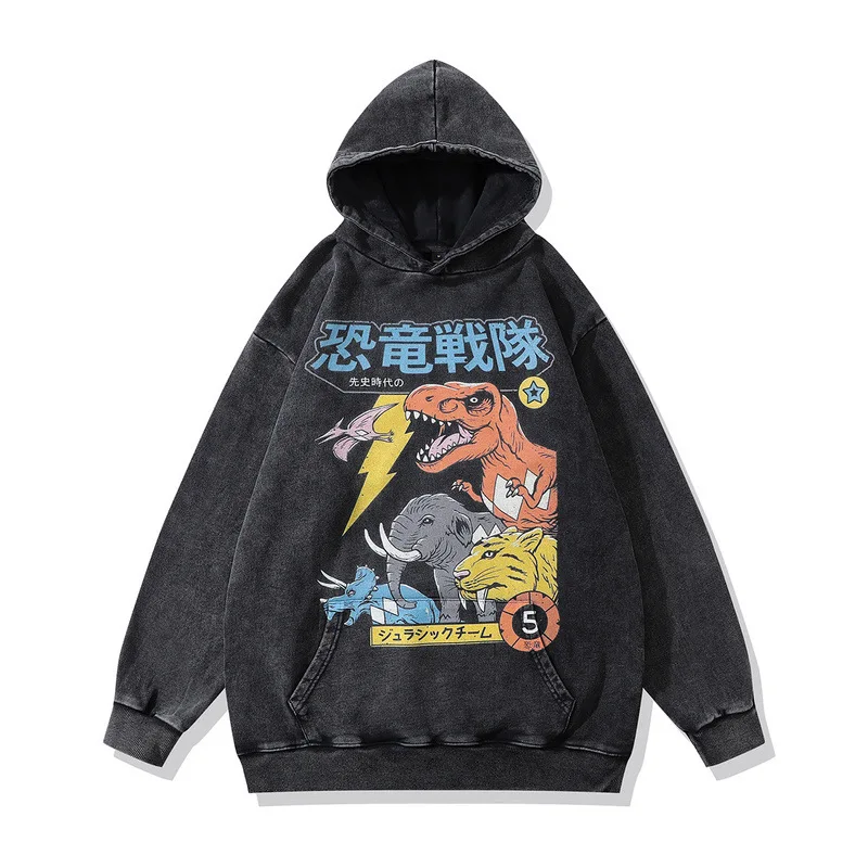 CHICVOY Hoodie Distressed Y2K Cartoon Print Retro Harajuka Sudaderas Men Pullover Women Sweatshirt Goth Oversize Hoodies Unisex