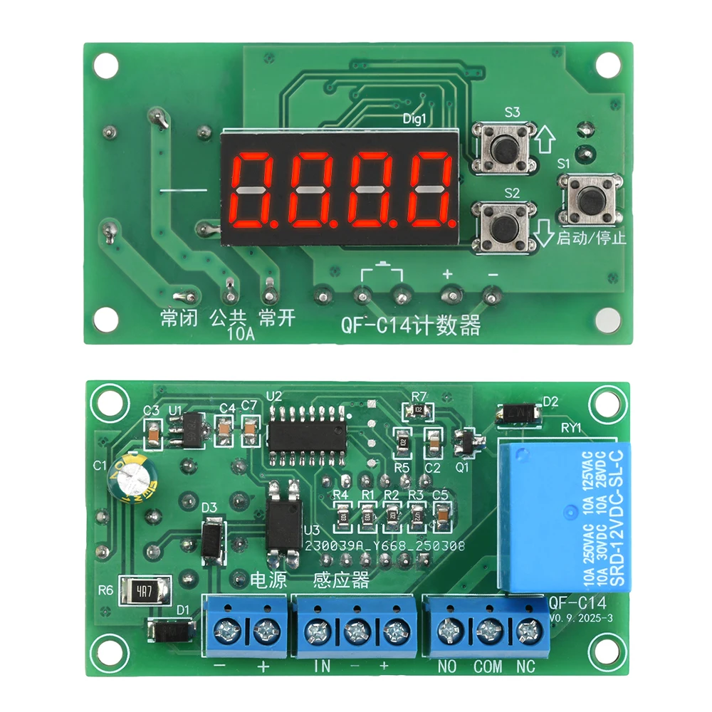 DC12V/24V 4-Digit Display Counter Machining Count Controller Module with Relay Output